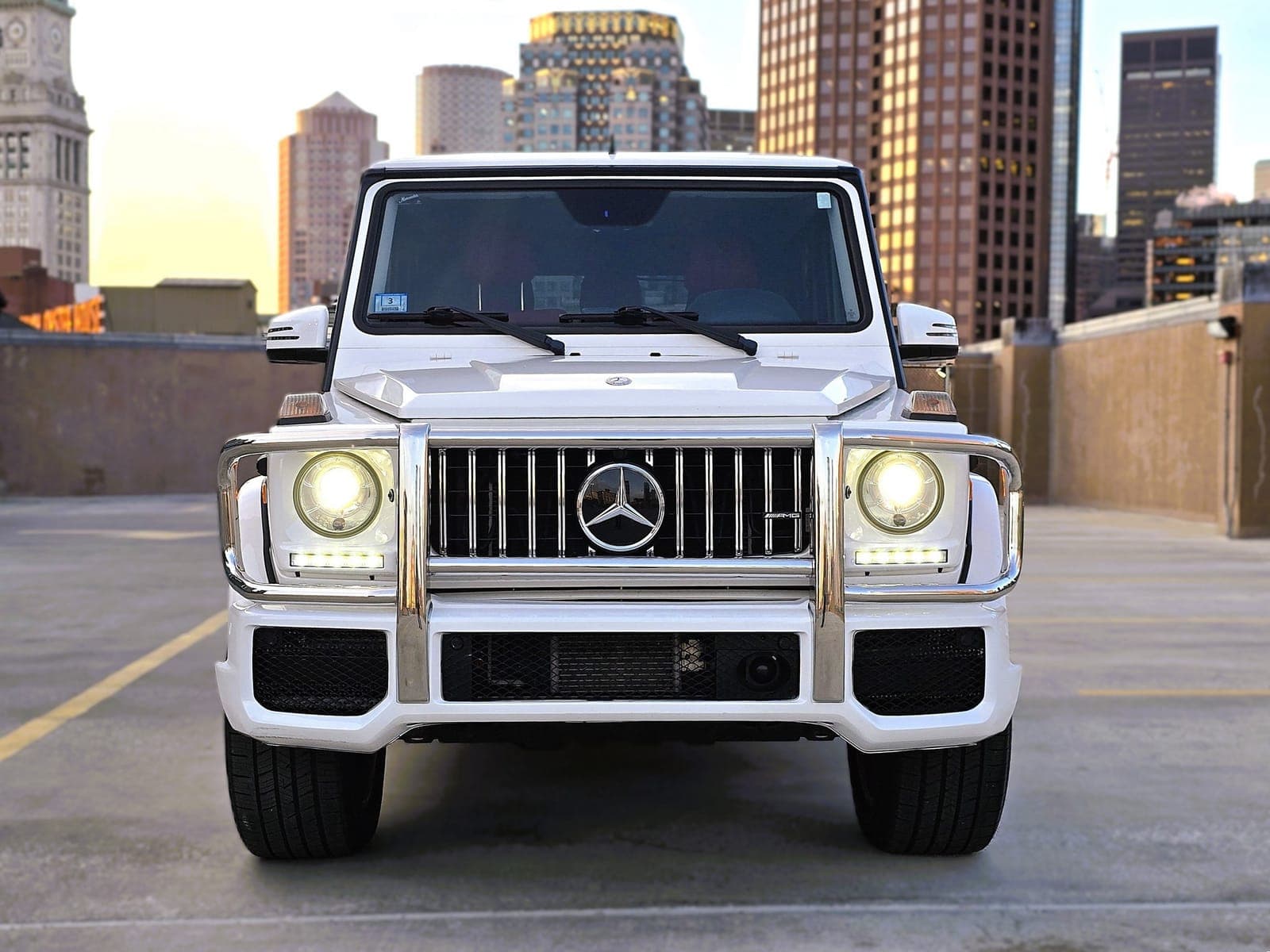 White Mercedes-Benz G Wagon SUV